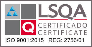 Certificado ISO 9001:2015 emitido por LSQA — Registro 2756/01